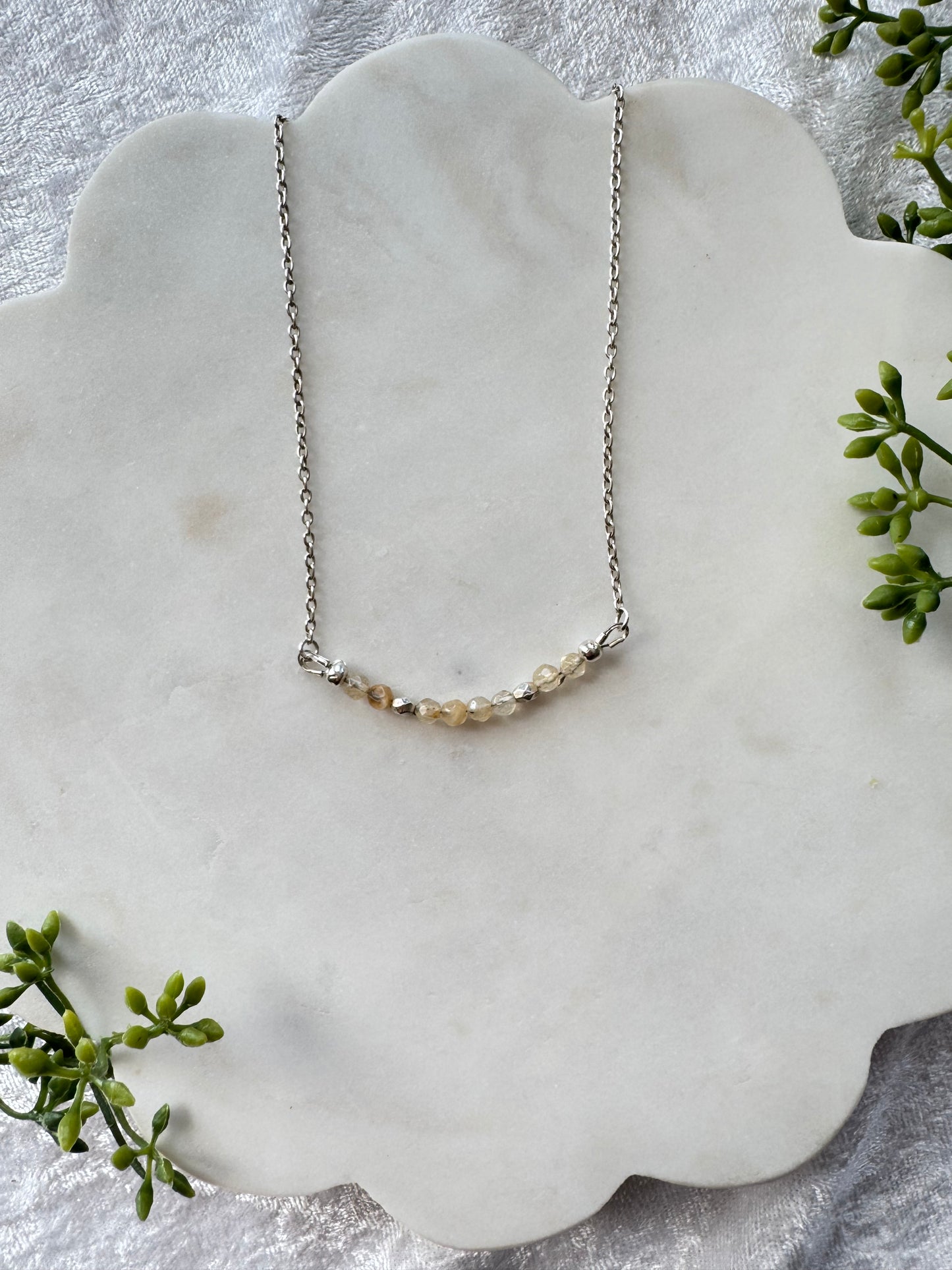 Coastal Desert - Champagne Quartz Necklace 16"